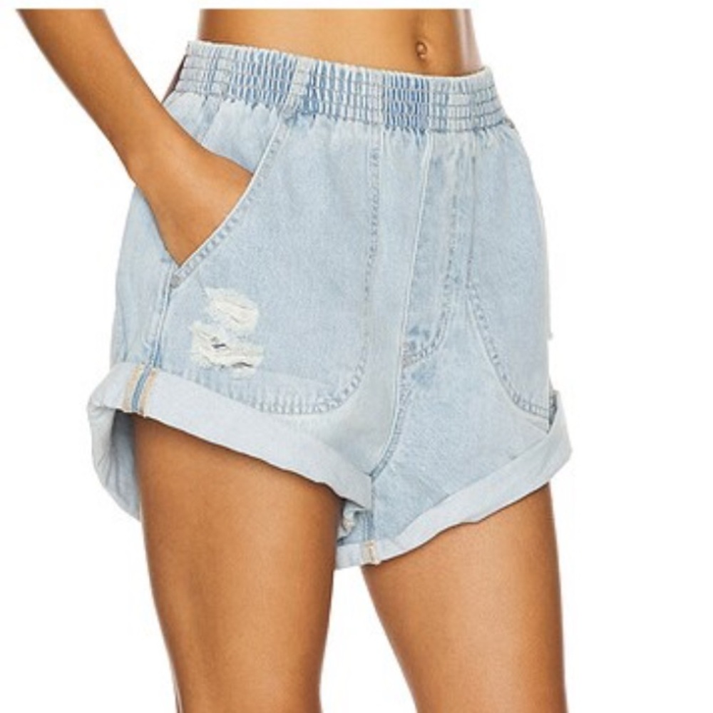 One Teaspoon Hunters Relaxed Denim Shorts in Sportster Blue - Size L